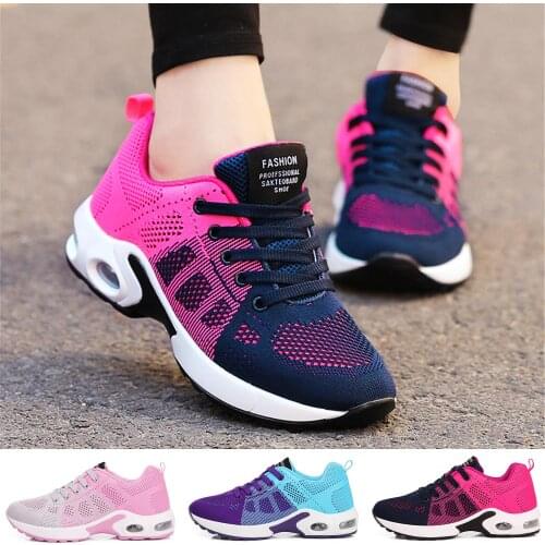 Big Size Summer Damping Women Sport Sneakers Womens Original Running Shoes Sports Women Dark Blue Red Ladies Trainers GME-1877