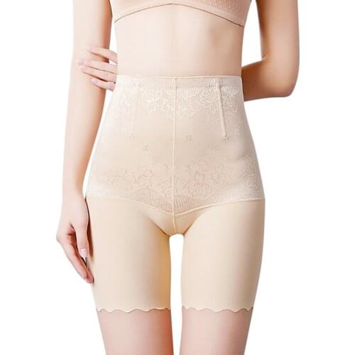 Women Body Shaper Butt Lifter Tummy Control Shorts Mid Thigh Shapewear High Waist Seamless Ice Silk Belly Panties