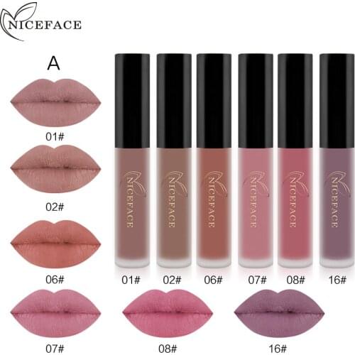 6pcs/set liquid matte lipstick makeup waterproof long lasting lip gloss charming nude batom Lips AE019