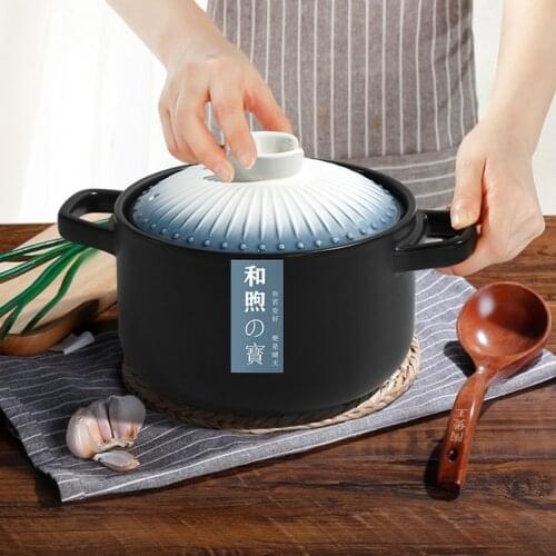 1pcs Ceramic Casserole Japanese Gradient Cooking Pot Ceramic Cookware Saucepan Household Kitchen Supplies Soup Pot Big Pan