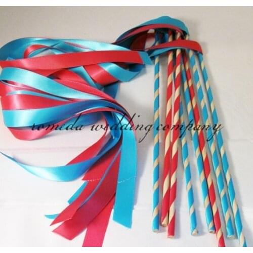 2016 the Newest Enchanted Wedding Ribbon Wands 50 Pack IN YOUR COLORS Ceremony Exit Idea, New spiral ribbon stick