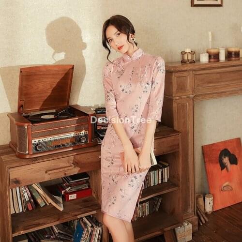 2021 traditional chinese party dresses women oriental elegant classic cheongsam folk style long qipao lady banquet qipao dress