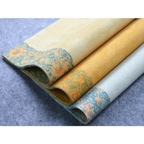 5pc Batik Retro Xuan Paper Thicken Half-Ripe Rice Paper Script Brush Calligraphy Practice Paper 34x138cm