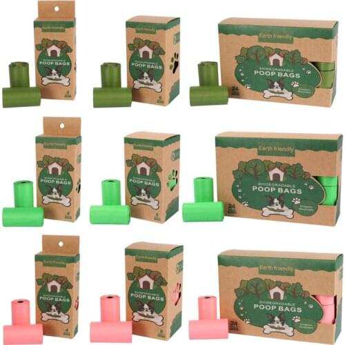 Biodegradable Poop Bags Pet Puppy Dog Waste Bags Refill Cat Travel Outdoor Cleaning Bag Leak-Proof Eco-Friendly Kitchen Trash Ba