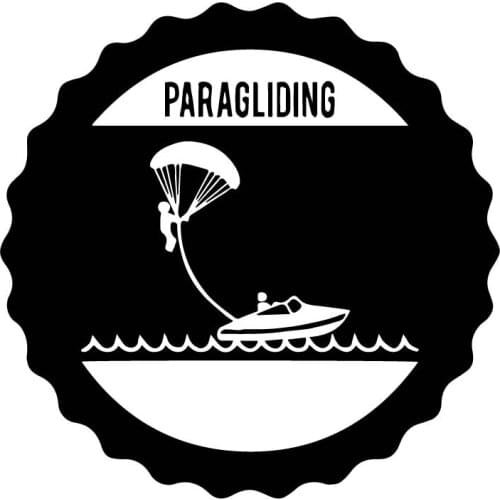 Brave Paraglider Sea Adventure Applique Car Window Decoration Personality Pvc Waterproof Applique Black/white, 17cm*17cm