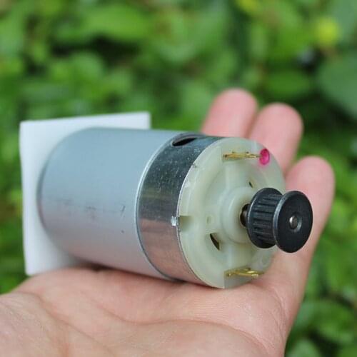 DC Motor Double Shaft 555 Permanent Magnet Small Motor 12V/24V 2700-5400RPM DIY Micro Generator with MXL Synchronous Wheel