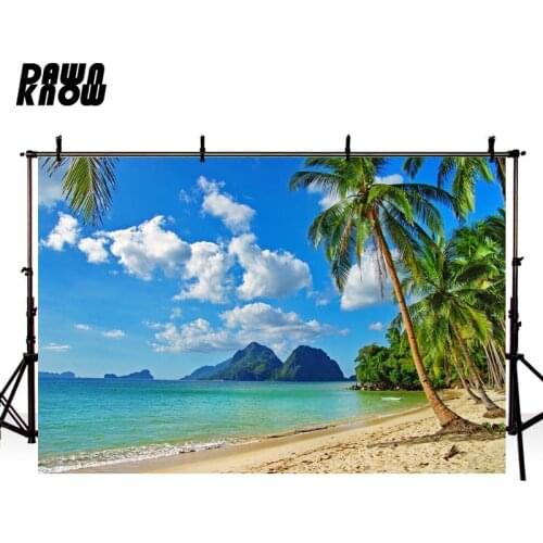 DAWNKNOW Coconut Tree Sand Photography Background Seaside Wedding Photographic Backdrops Photo Studio Children Photocall lv1755