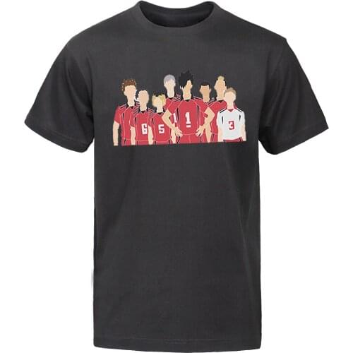 Haikyuu Hot Summer Tshirts Men T Shirt Japanese Hip Hop Round Neck Tops Volleyball Club T-Shirts Shirt Anime Short Sleeve Tees