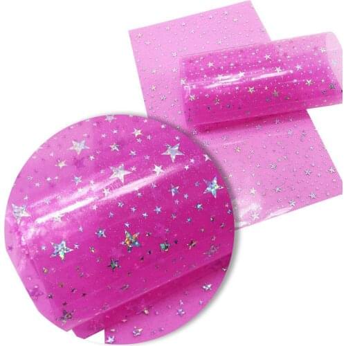 A4 PVC Holographic Clear Film Vinyl Fabric for Shoe Bag Sewing DIY Bow Craft