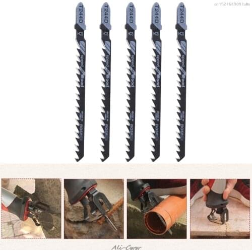 2018 T244D HCS T-Shank Curved Jigsaw Blades Cutting Tool For Wood Fast Cutting 5PCS/SET