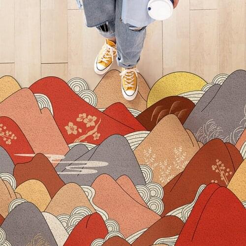 Ripple Home Door Mat Living Room Bath Kitchen Bedroom Entrance Doormat PVC Anti-slip Dustproof Rugs Japanese Style Custom Carpet