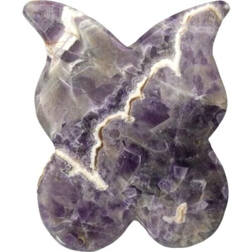 Natural Amethyst Jade Facial Gua Sha Back Massager Gouache Spa to Cure Migraine Headaches