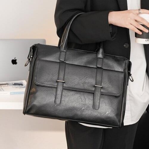 2021 New Business Casual Briefcase Simple Shoulder Messenger Bag Casual Portable Trendy Mens Computer Bag