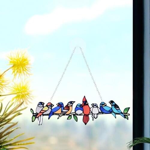 80% New Arrival 2021 Simple Style Cartoon Birds Ornaments Window Wall Pendant Home Room Decoration