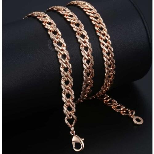 Necklaces For Women Men Venitian Curb Link 585 Rose Gold Filled Womens Necklace Chain Davieslee Fashion Jewelry Gift DGN453M