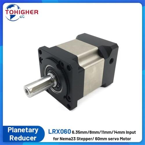 Planetary Gearbox Nema23 Reducer 57 Stepper 60 Flange 200W 400W Servo Motor 6.35mm/8mm/11mm/14mm Input 14 Output High Precision