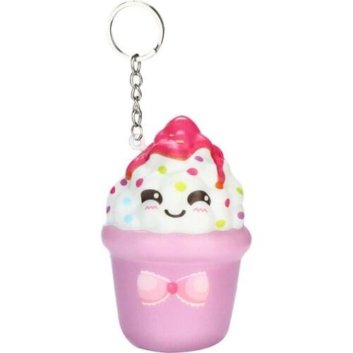 PU missile rebound ice cream missile rise cream aroma keychain stress relief toy birthday gift toy J0652