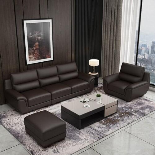 Simple modern combination living room top layer sofa leather furniture