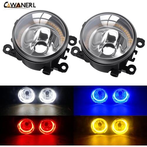 Car Front Bumper Fog Light Assembly with Halo Ring DRL Daytime Running Lamp 20W 12V For Fiat Panda 500 Sedici Punto Evo