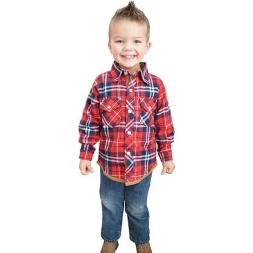 COSPOT Baby Boys Girls Shirt British Plaid Luxury Brand Kids Zaraing London Style Blouse Children Basic Blouse 2021 New 50