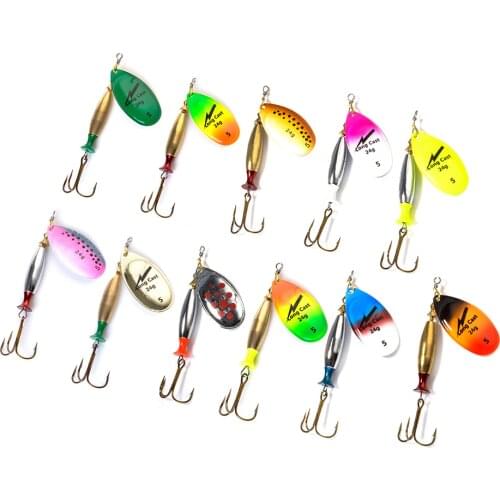 FISH KING Treble Hooks Metal Long Cast Fishing hook Spinners Spoon Hard Jig Lure Artificial Wobblers For Trolling Trout For Pike