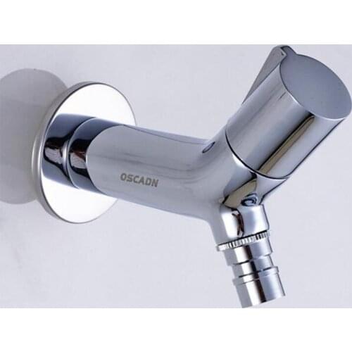 Fee Shipping Chrome Bibcock Faucet Brass Wall mounted Bathroom Washing Machine tap garden faucet Outdoor bathroom water mixer