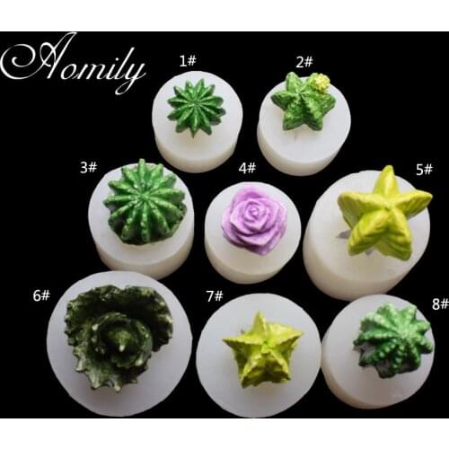 Aomily Cactus Prickly Pear Succulents Silicone Molds Cake Chocolate Mold Cake Decorating Tools Fondant Sugarcraft Soap Mould