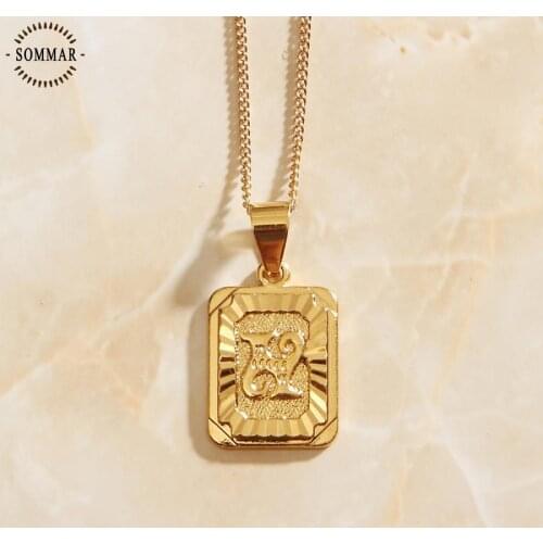 SOMMAR Hot New Fashion 18KGP Gold Filled Lady pendant necklace Geometric Square big necklace charm