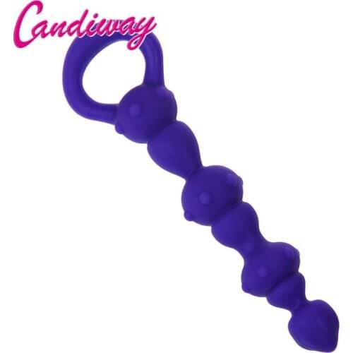 Candiway spiral beads Anal Plug Soft ball anus Toys Big Anal Balls Silicone G-Spot Stimulating Butt Plugs Adult Sex Toys Couple