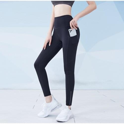 Sport Leggins Women Fitness Seamless Leggings Night Running Reflective Tights High Waist Yoga Pants Legging With Side Pocket
