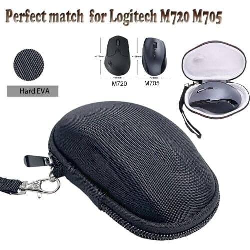 Mouse bag Suitable for Logitech M720 M705 M585 M590 M275 M280 M330325M235G304 Solid Black color mouse storage bag