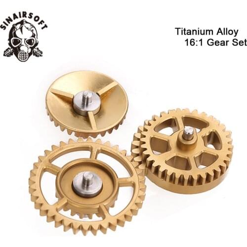 Tactics 16:1 High Speed Titanium Alloy Shaft Liquid Metal Gear Set For AEG Airsoft Ver.2/3 Gearbox Hunting Paintball Accessories