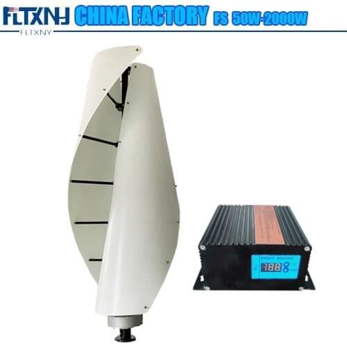 FLTXNY Power 1kw 2kw Vertical Wind Turbine 3 Phase 12V 24V 48V 96V With Controller