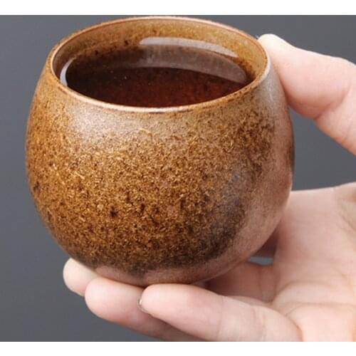 Vintage Tea Cup Zen Kiln Change Large Single Tea Cup Ceramic Tea Master Cup 135ml Ru Kiln Water Mug