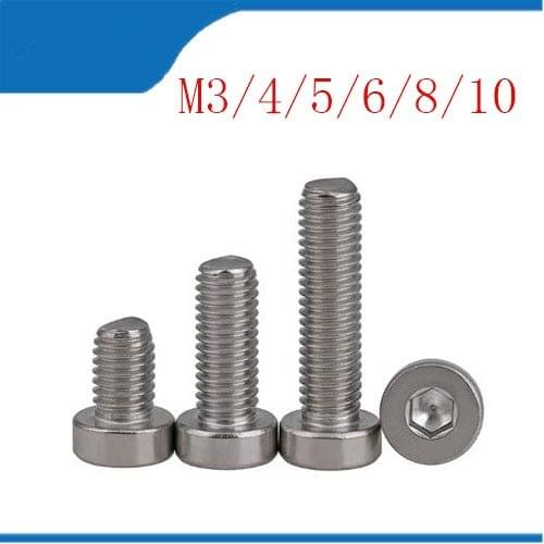 M8 screw Cavallotto inox 304 stainless steel Bolts thin head Hex socket screw M3 M4 M5 M6 M8 M10 Screw short head six angle bolt