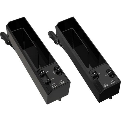 Fast Charging Car Seat Gap Filler Catcher Organizer Crevice Storage Box Card Phone Holder USB Charger for Auto Stowing Tidying