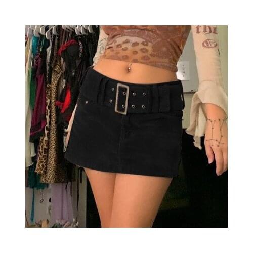 Womans New Mid-waist Belt Slim Fit Bag Hip Retro Corduroy Short Skirt Female Fashion All-match Harajuku Skirt Spring Summer