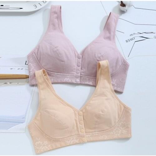 2019 Wireless Cotton Bras For Women Lingerie Front Close T-back Bra Leisure Comfortble Underwear Plus Size