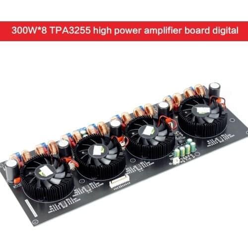 300W*8 High-power Audiophile Power Amplifier Board DIY TPA3255 HiFi Digital Class D Power Amplifier Board with Cooling Fan