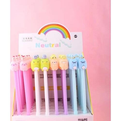 36pcs Kawaii Gel Pens Corner creature black colored gel-inkpens for writing Cute stationery office school supplies 0.5mm
