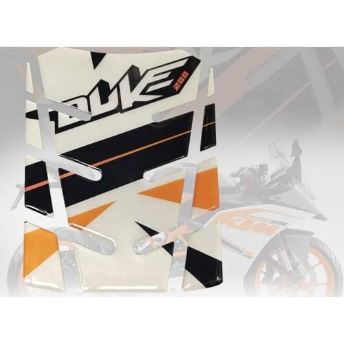 3D Resin Reflective Motorcycle For KTM DUKE 200 Raised Fuel Tank Pad Protector Decal Sticker Decorative Protector Gas Cap Pad