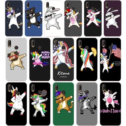 54AA Pandas Unicorn fundas Capinha Etui Silicone TPU Protective Cover Phone Case On For Huawei P20 30 Pro Lite Case Soft