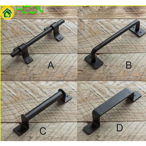 7.7'' 12.6'' Antique Black Wooden Door Handles Old Dresser Drawer Pull Handles Rustic Kitchen Cabinet Door Handle Pull 196 320mm