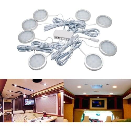 8PCS 12V Interior Warm LED Spot Lights For VW T4 T5 Camper Van Caravan Motorhome Warm Lights 3000K