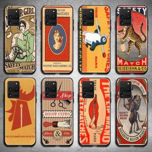 Retro matchbox art Phone Case For Samsung Galaxy S20 FE plus Ultra S6 S7 edge S8 S9 plus S10 5G lite 2020