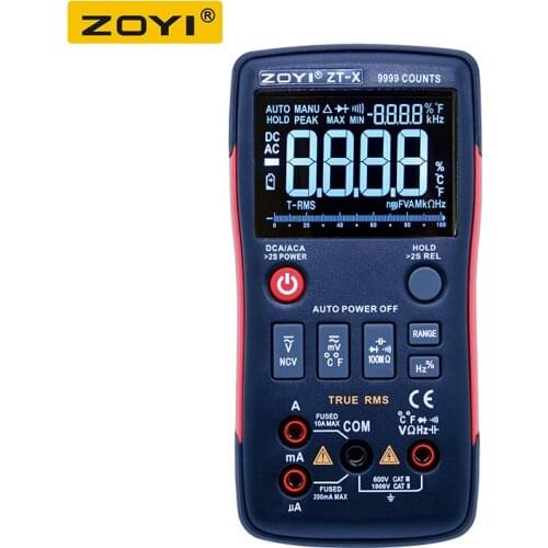 True-RMS Digital Multimeter Button 9999 Counts Auto/Manual With Analog Bar Graph AC/DC Voltage Ammeter Current Ohm RM409B