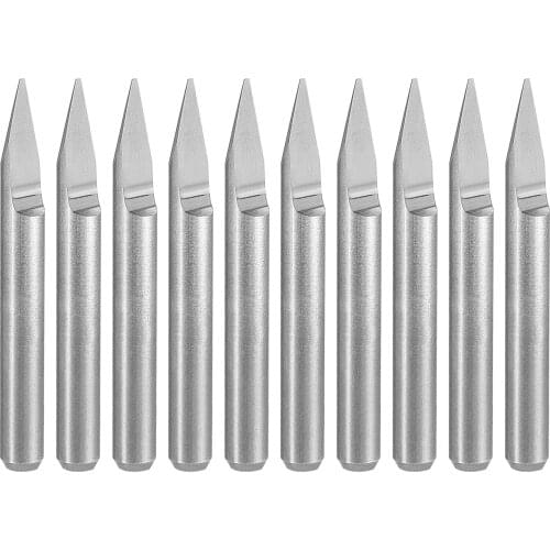 Uxcell Wood Engraving Bit Solid Carbide 3.175mm 1/8" Shank, 30 Degree 0.5mm Tip CNC Router Tool for Acrylic PVC MDF PC 10pcs