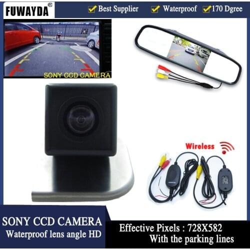 FUWAYDA WIRELESS SONY CCD HD Car Rear View Camera 4.3 inch Car Rear view Mirror Monitor for 2012 Ford Focus Hatchback / Sedan