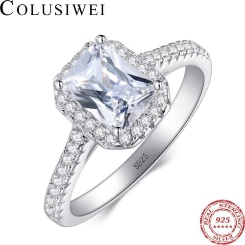 925 Solid Silver Rings For Women Wedding Jewelry Bijoux AAAAA zirconia vintage Accessories Engagement Bague Bijouterie