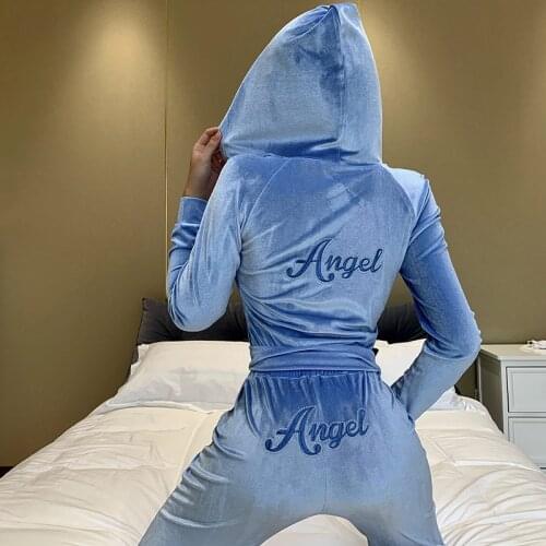 2Pcs Set Women Sport Tracksuit Zipper embroidery Hoodies Sweatshirt Pants Set Jogger Sport Wear Ladies Casual Streetwear Suit
